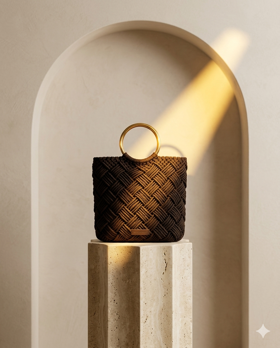 Sac Chocolat Anses Dorées — vue 2