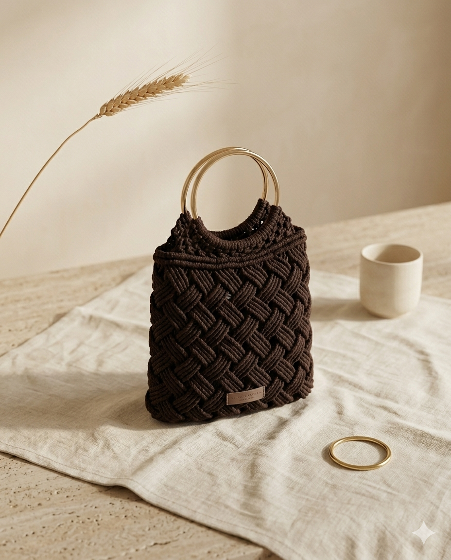 Sac Seau Chocolat Anses Or