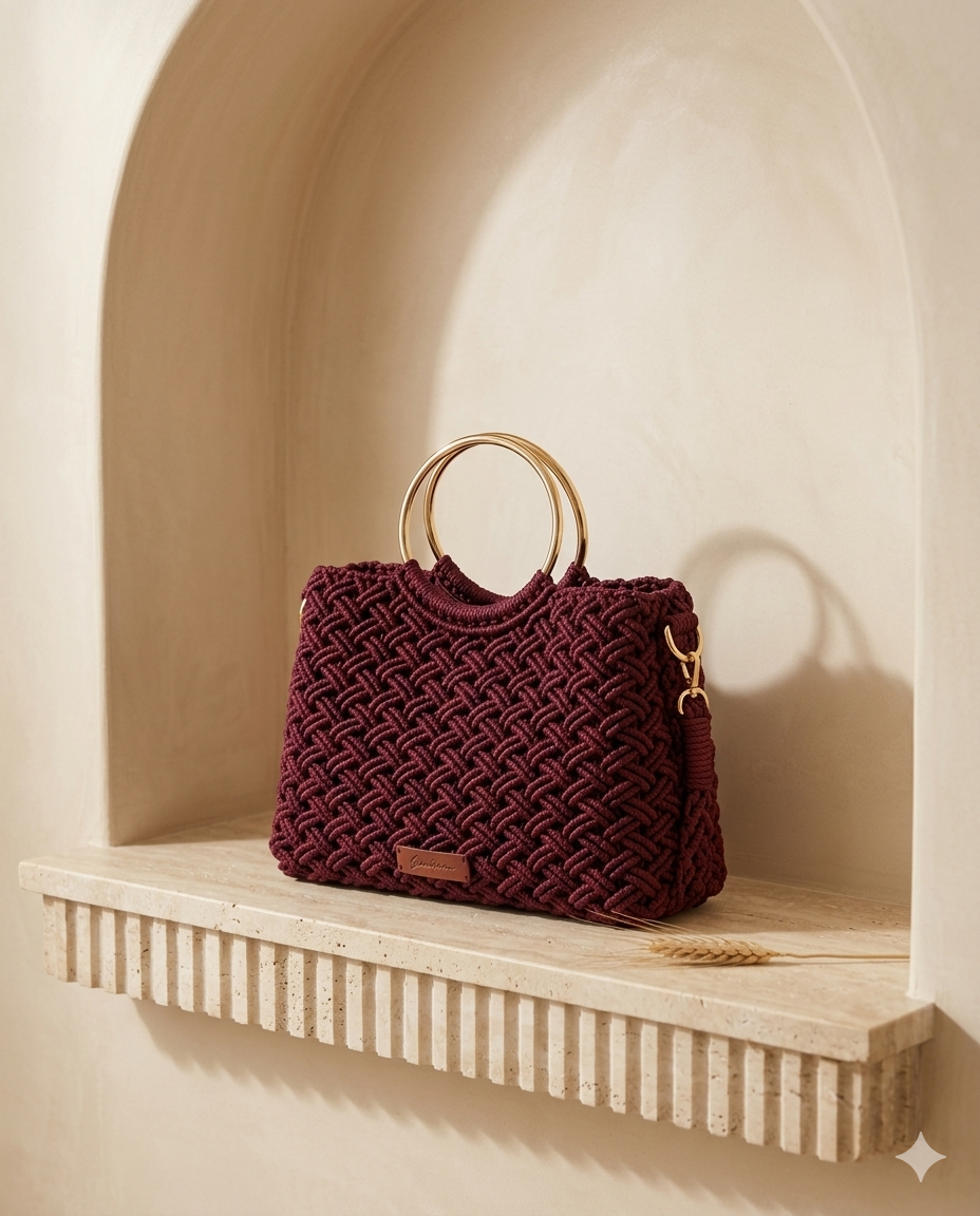 Sac Bordeaux Anses Dorées