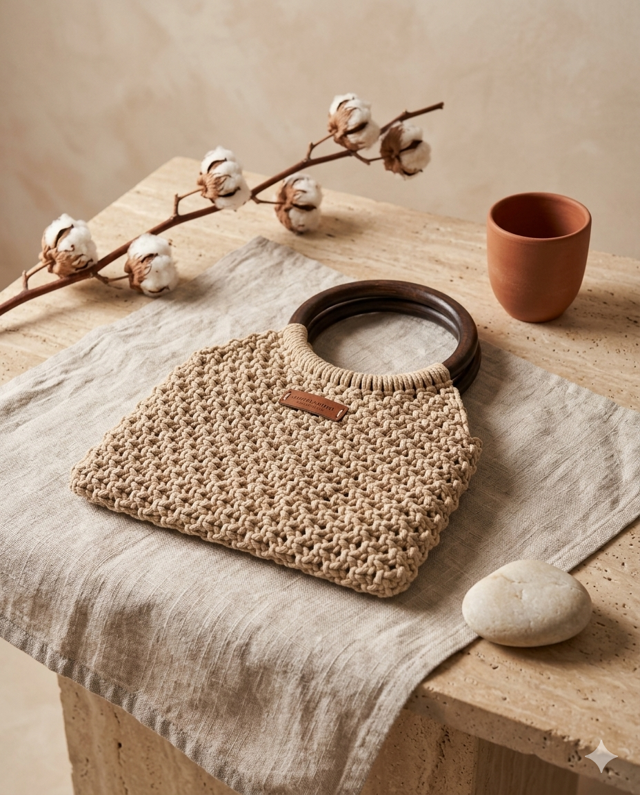 Pochette Beige Anse Demi-Lune