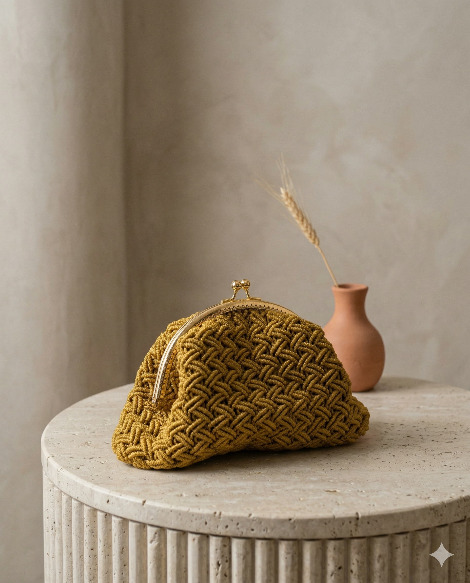 Clutch Olive Tresse Kiss-Lock
